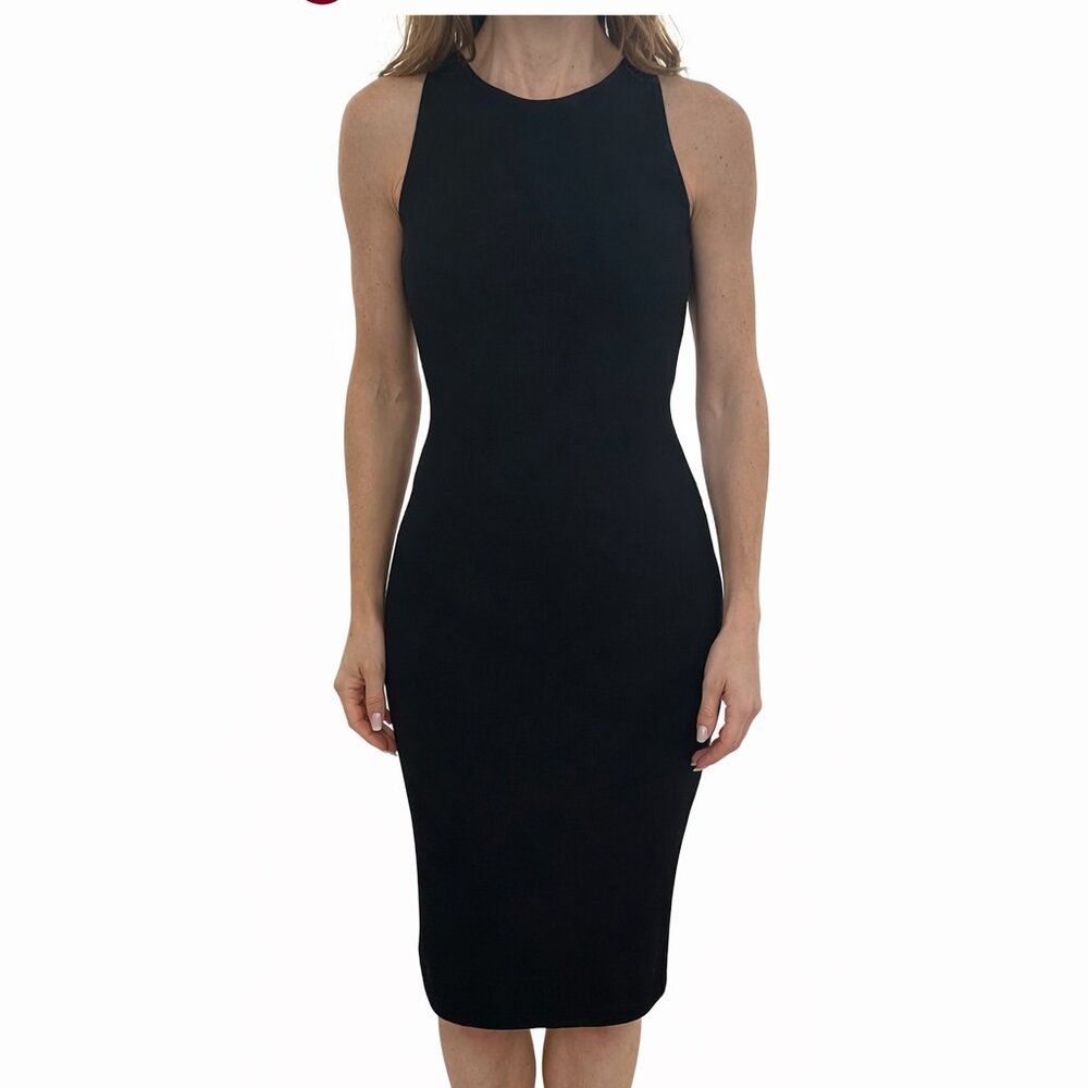 Theory Black Viscose Knit Tank Dress | Petite Small | Sleeveless LIKE NEW